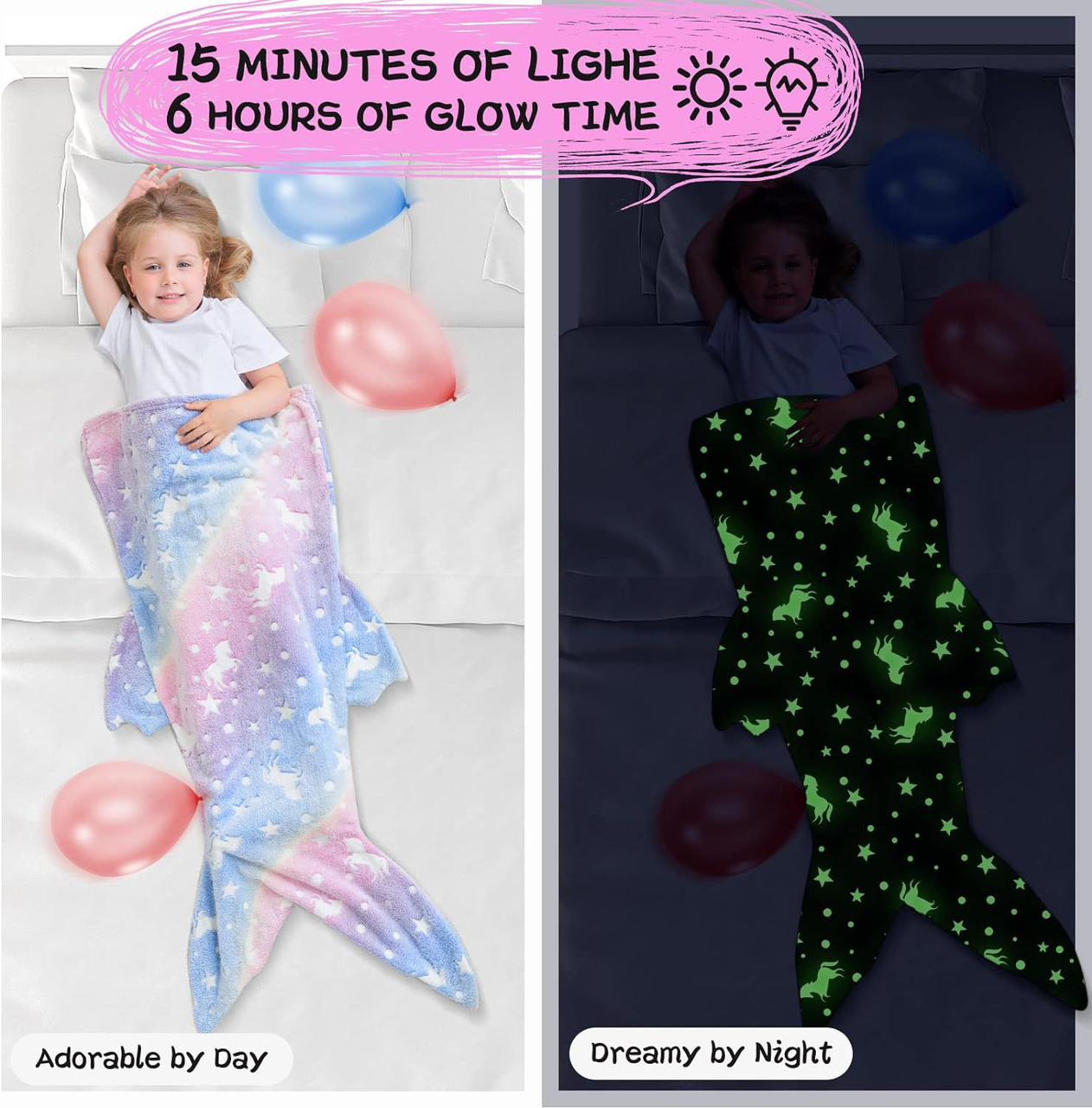 Glow In The Dark Mermaid Blanket - Image 5