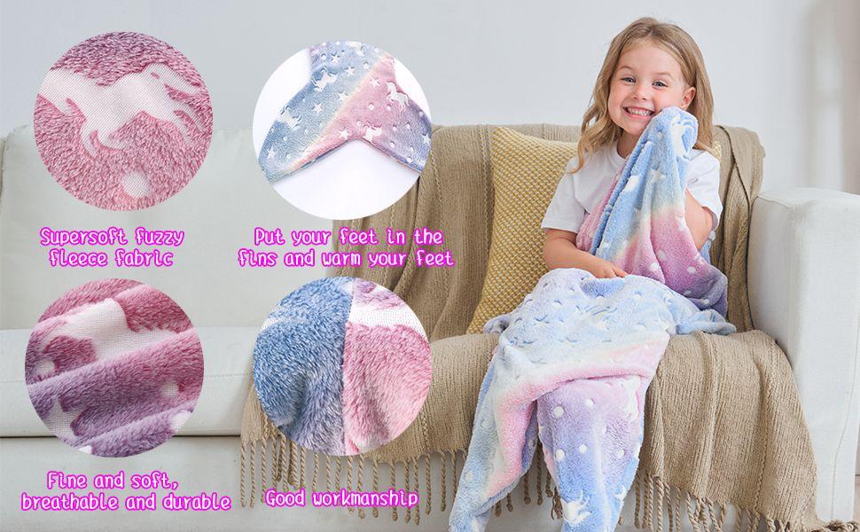 Glow In The Dark Mermaid Blanket - Image 2