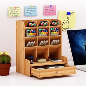 Wooden Desktop Multifunctional Storage Organizer